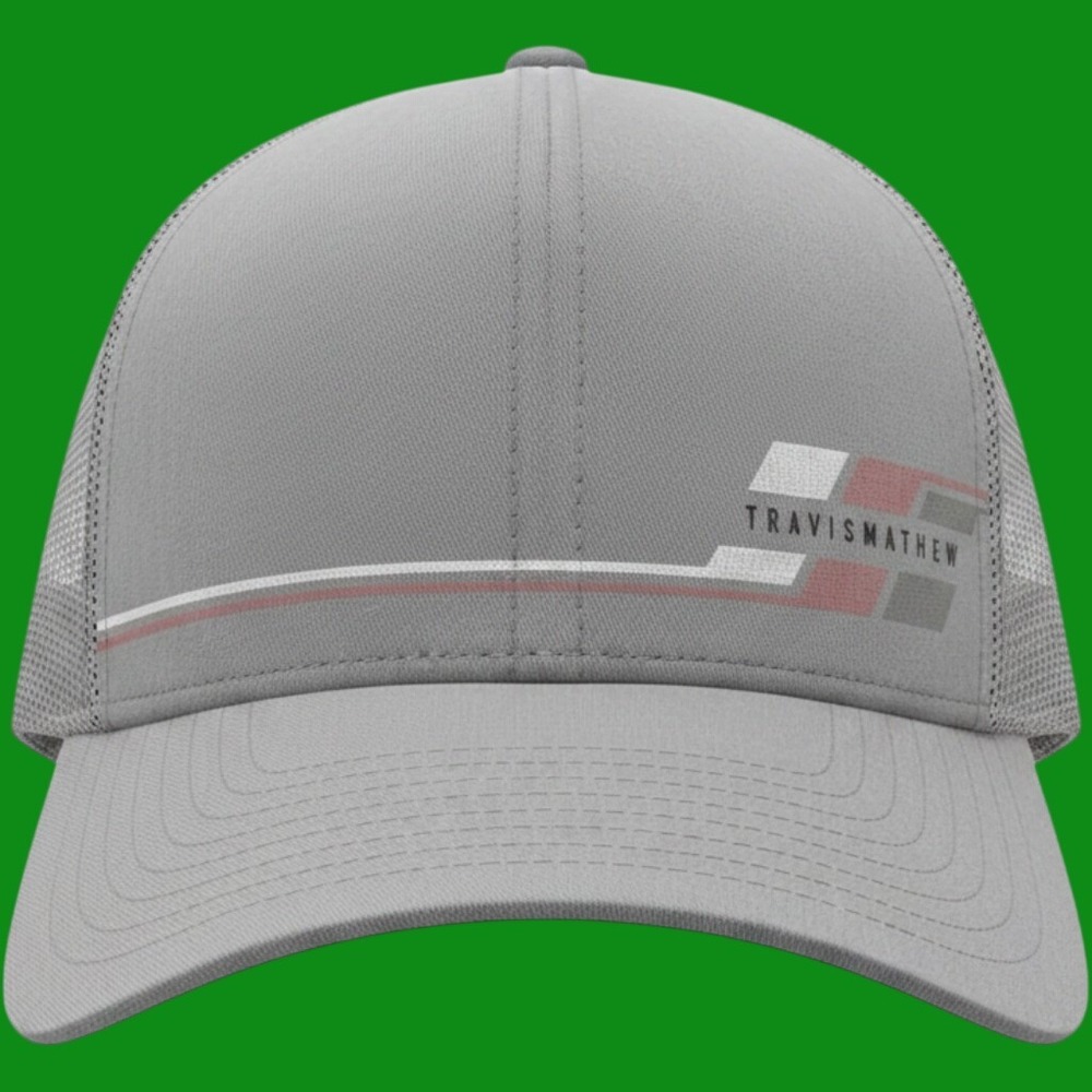 Travis Mathew Trucker Hat Mens S-M Grey Poly Cotton Golf Casual